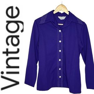 Vintage 70’s NPC Fashions Purple Button Front Shirt